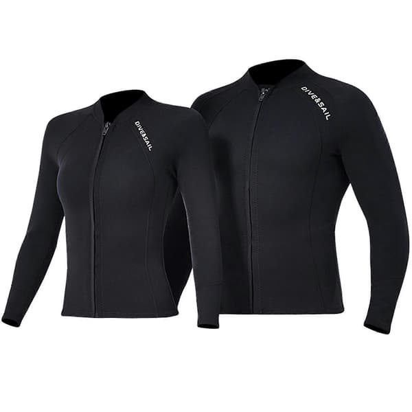 2mm Neopren Herr Dam Dyktop Med Dragkedja Fram Våtdräktsjacka (Dam, 2XL)