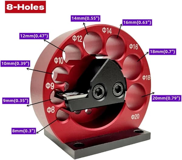 Tappien valmistussarja, 8 mm - 20 mm säädettävä tappileikkuri tappilevy pyöreällä terällä