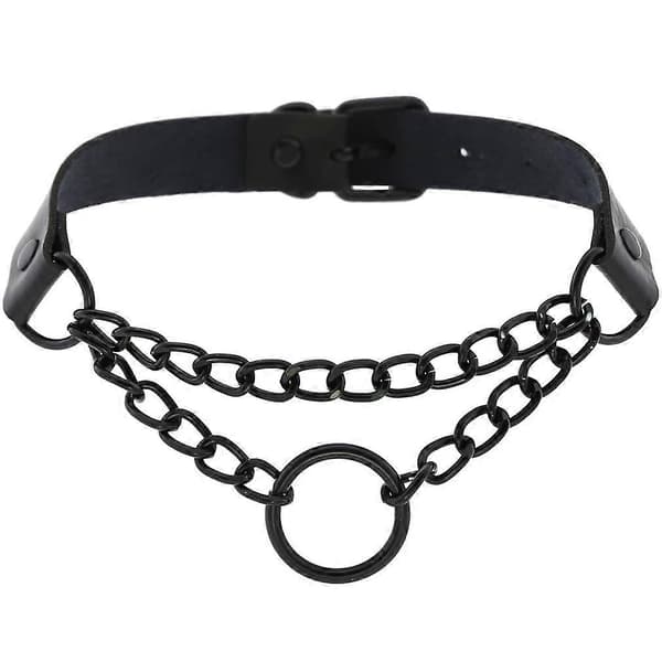 Hjerte Læder Choker Punk PU Halskæde Goth Choker Blød Krave Kæde til Kvinder Piger Gaver