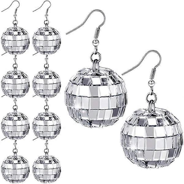 70-luvun amerikkalaiset retro disco -korvakorut, 24 mm disco hopeiset korvakorut