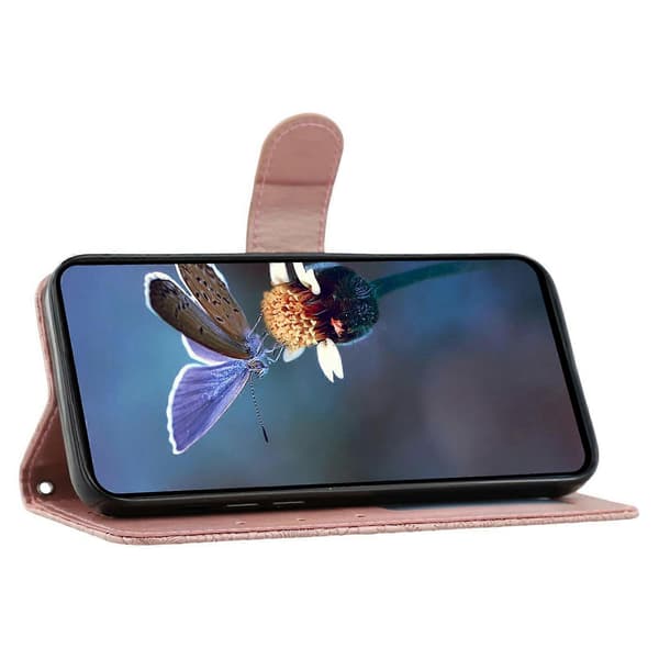 Mobilskal i spetsblomma PU-läder plånboksfodral med W (Rosa Guld, Roséguld) för OnePlus Ace 5 5G Ace 5 Pro 5G 13R 5G