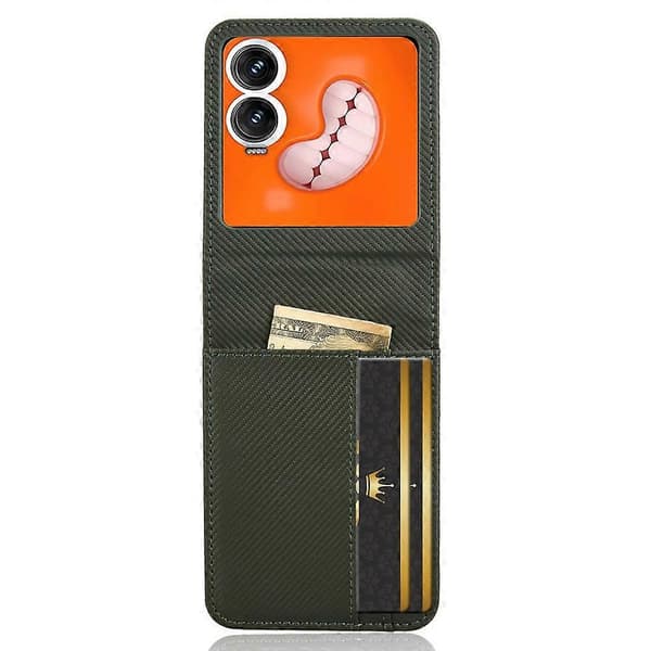 Infinix Zero Flip 5G -puhelin kotelo PU-nahka + PC-korttipidike - Vihreä (Vihreä)