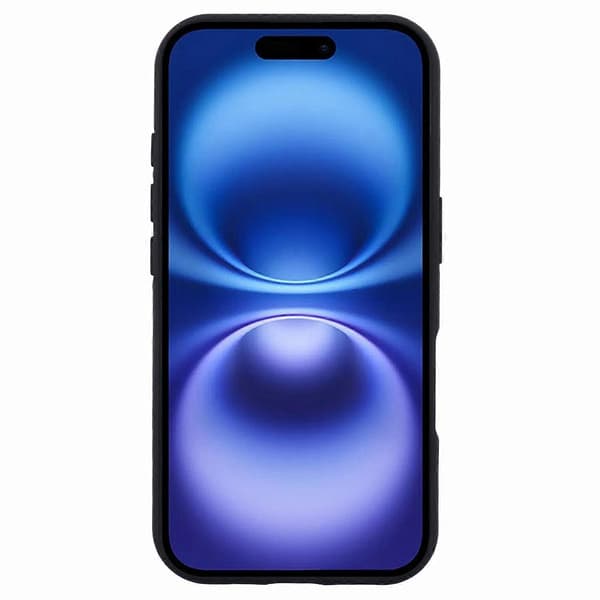 Til iPhone 16 PC+TPU anti-fald mobiltelefon cover med ringholder - sort (sort)