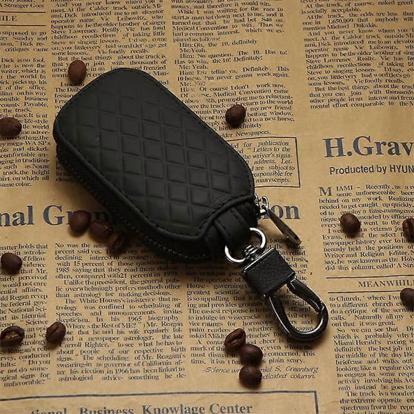 Nøgleholder Taske Pung Cover Etui Krog Lynlås Mini Møntlomme, kaffefarve