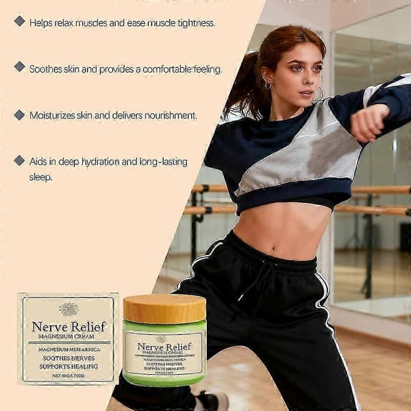 1-3 stk. Naturlig Nerve-lindrende Magnesiumcreme til søvnstøtte, dyb muskelafslapning (2 stk.)