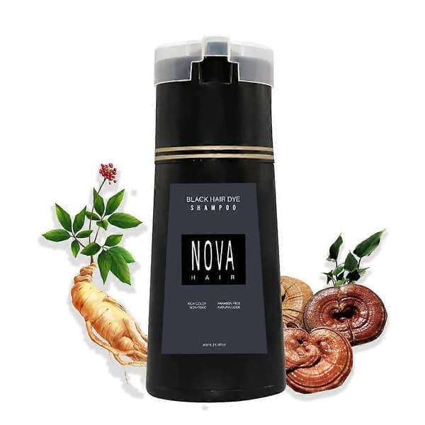 Hårfarveshampoo, Nova Hair Instant Dye Shampoo, Hårfarveshampoo til hår (sort)