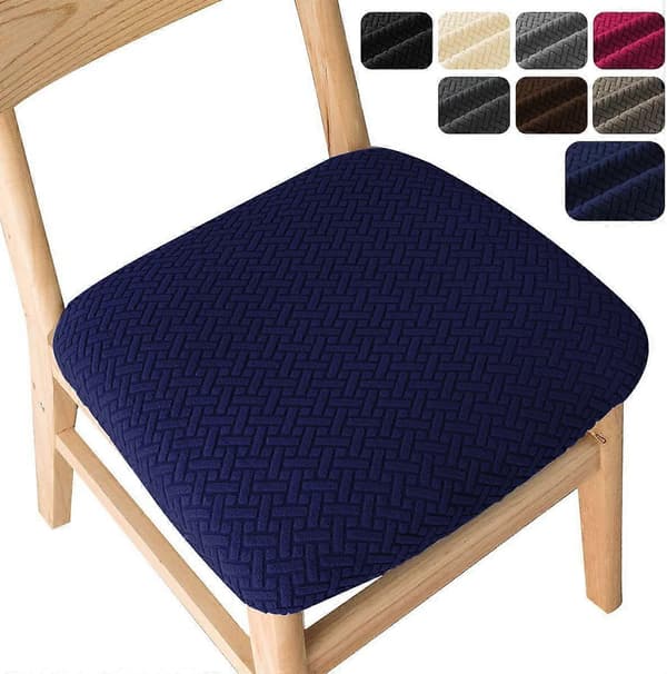 Stolsöverdrag Set om 2, Stretch Stolsöverdrag för Matstolar Marinblå 35-48 cm