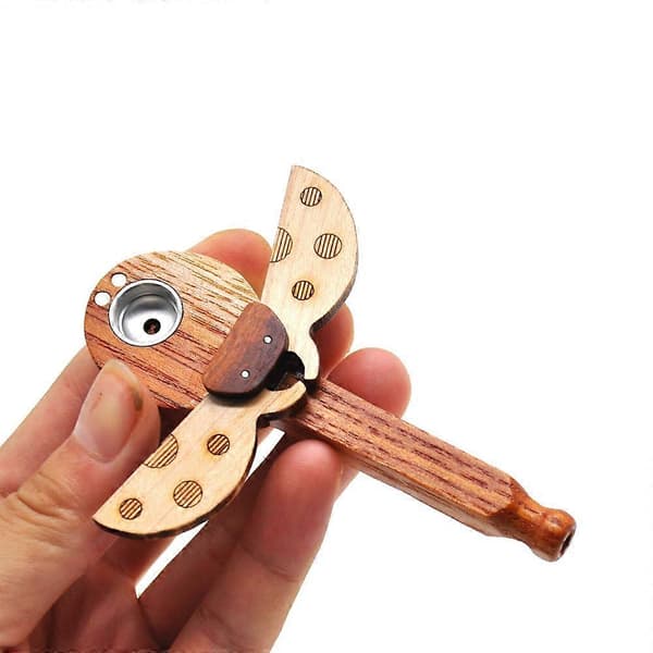 Nyckelpiga Formad Träpipa Träpipa Vridbart Lock, 105mm