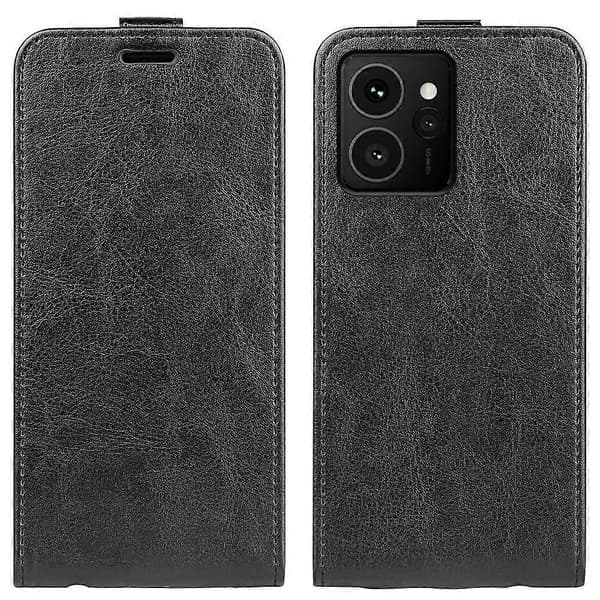 Til HMD Skyline Telefon Cover med Kort Slot Vertikal Flip Læder Telefon Cover - Sort (Sort)