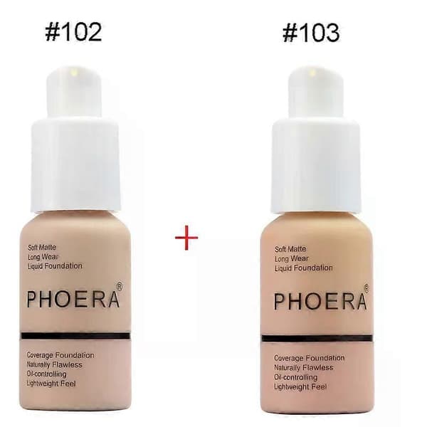 PHOERA Liquid Coverage Foundation Facial Base Cream Brighten Moisturizer Mineral Full Cover Concealer Makeup TSLM1 (C12)