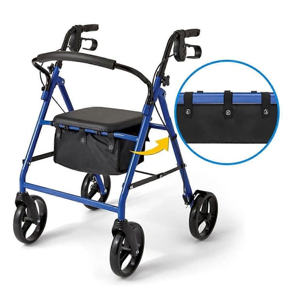 Rollator taske til under sædet, taske eller tote til firehjuls rollator, udskiftningskurv til rollator under sædet, medicinsk kurv A
