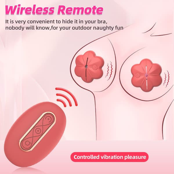Nippel vibrator, silikone letvægts usynligt nippel legetøj, egnet til kvindelige par (rød)