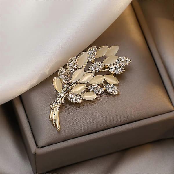 Bröllopsbrosch i kristall, Premium Shiny Cristal, Guld