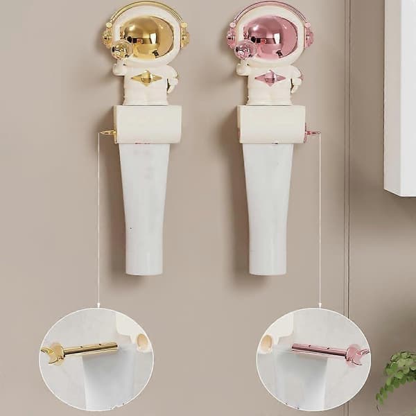 Cosmopress Tube Squeezer, 2025 Ny Multifunksjonell Tannkremrulleklemmer (Rosa med Måne)