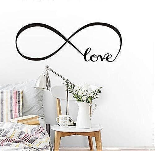 Väggdekaler Sovrumsinredning Infinity Symbol Ord Kärlek Vinyl Konstdekal svart 20x60cm