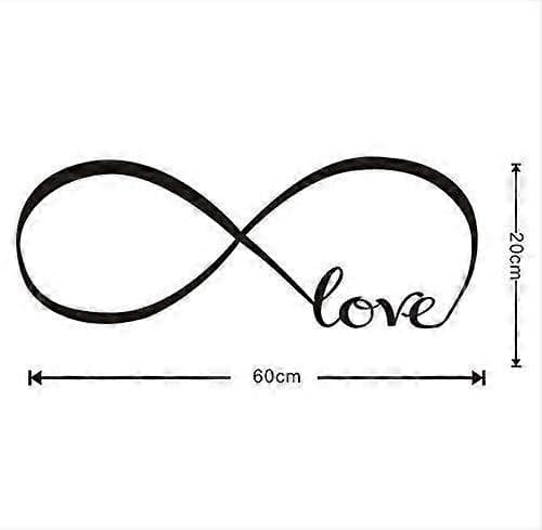 Väggdekaler Sovrumsinredning Infinity Symbol Ord Kärlek Vinyl Konstdekal svart 20x60cm