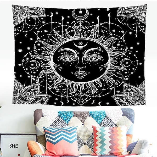 Psykedelisk Mandala Bohemsk Hippie Vegghengende Gobelin