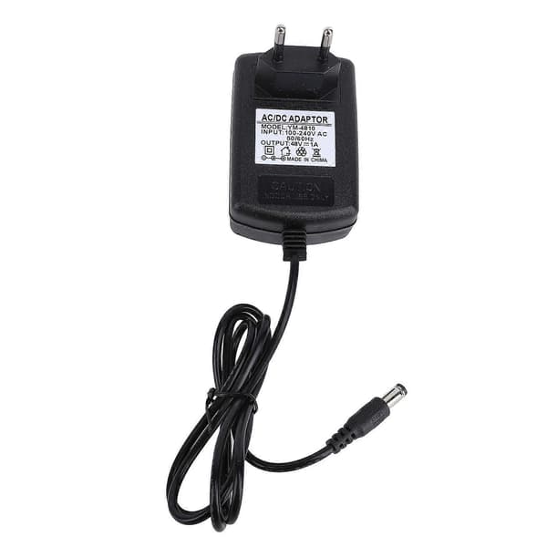 48V 1A DC Strömadapter med 5,5x2,5mm Kontakt för LED-skärmar &amp; Spelkonsoler, EU-kontakt
