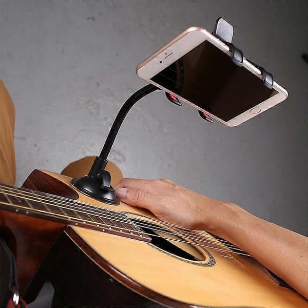 1 st Gitarrhållare Elektrisk Gitarr Ukulele Telefonfäste Lazy Mobiltelefon