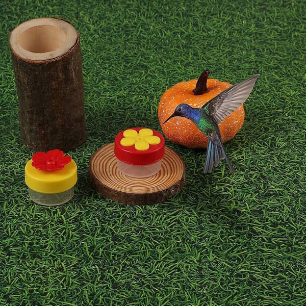 Håndfodring af kolibrier, 4 stk. Kolibri Håndfoder Mini Blomst Kolibri Foder med 4 stk. Rengøringsbørster