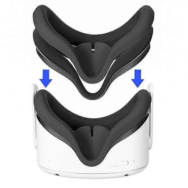VR Silikone Cover Øjepude til Oculus Quest 2 Øjepude Cover Svedtæt Lystæt Ansigts Pude Vaskbar til Virtual Reality Headset Meget God
