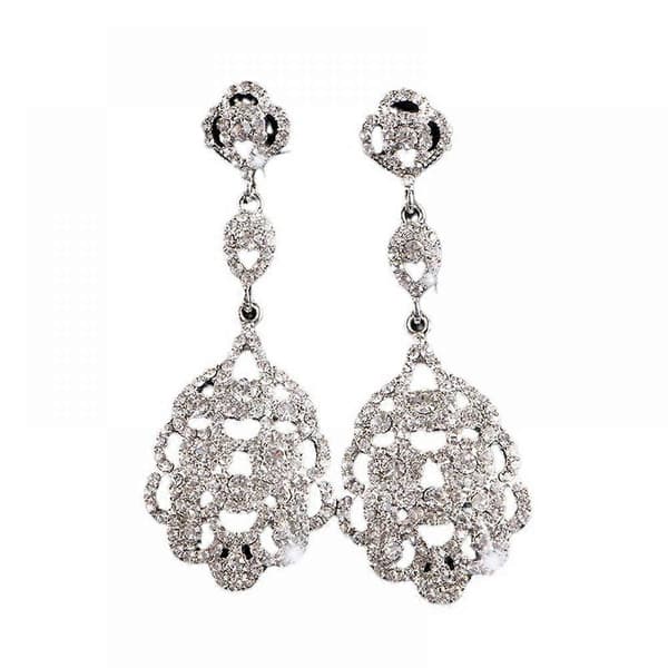 Øredobber 925 Sølv Cubic Zirconia Krystall Lange Dråpe Hengende Øredobber