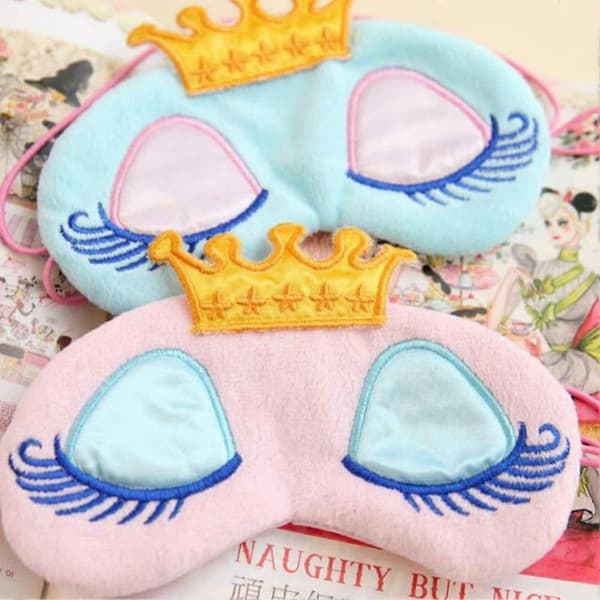 2-pack Söta Flickors Rese Prinsesskrona Sovmask Ögonskugga Blindfäll Knäppskydd Ögonmask