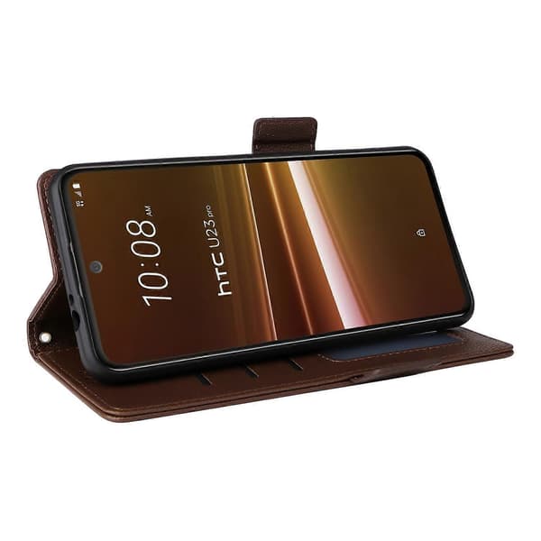 Til HTC U23/U23 Pro 5G Litchi Tegnebogsholder PU Læder Telefon Cover - Brun (Brun)