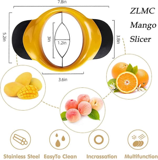 Mango Skjærer, Skreller og Stein Fjerningsverktøy, Mango Splitter, Mango Skjærer Kutter Pitter, med Grepshåndtak