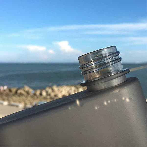 Flat Vannflaske, Klar Flat Plast Vannflaske Camping Vannflaske, Gjenbrukbar Slank Vannflaske