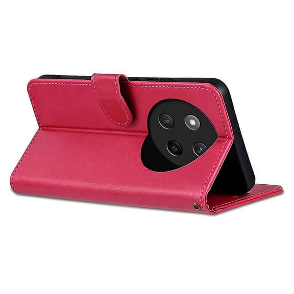 AZNS For Honor X60 Pro 5G Telefonfodral Anti-scratch PU Läder Ställ Plånbok Telefonskyddsfodral - Röd (Röd)
