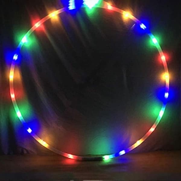 Fargeskiftende LED-ringer, Lysende ringer, Flerfargede danseringer, Kroppsbygging (80cm)