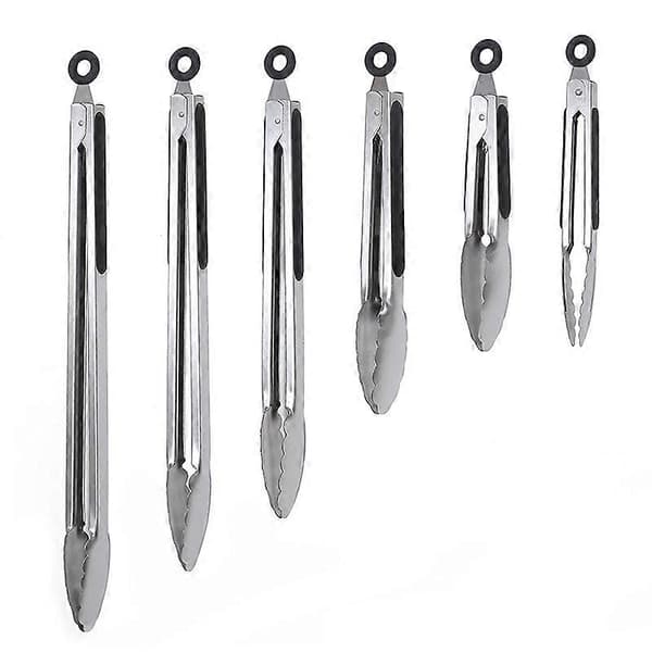 2 stk. BBQ-tænger, rustfrit stål/plastik, Classic Spezial, sølv/sort 21,4 cm