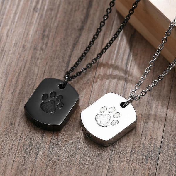 2-pack Husdjur Hund Katt Urna Hänge Minnes Aska Smycke Halsband Hållbart
