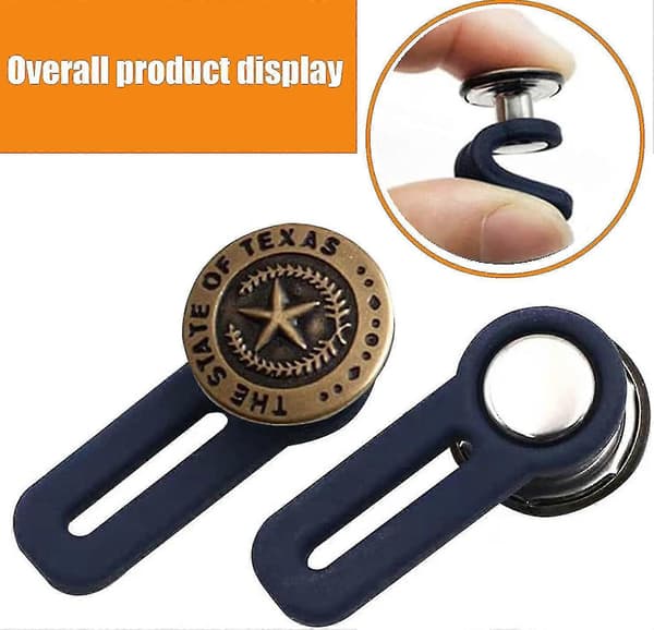8 stk Bukseknappforlenger Elastisk Jeansknapp, elastisk gummiknappforlengelse for jeans, bukser, skjørt eller mansjetter