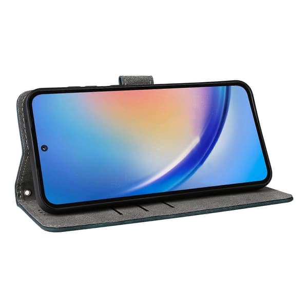 För Samsung Galaxy A35 5G Läderplånboksfodral RFID-blockerande Telefonskyddsfodral - Grön (Grön)