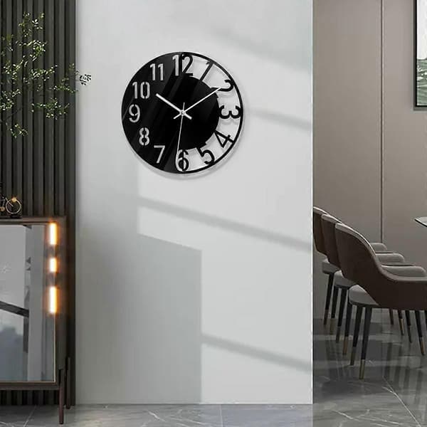 Väggklocka akryl transparent ihålig tyst tickfri dekorativ klocka (inget batteri) lämplig för vardagsrum