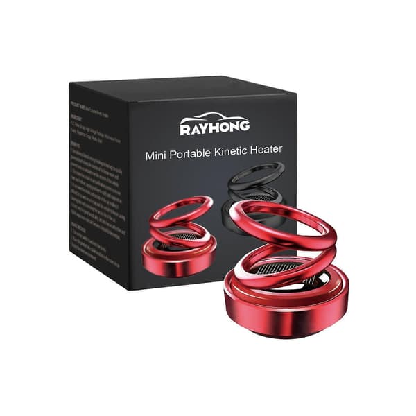 Mini Bærbar Kinetisk Diffuser, Auto Roterende Solar Dobbelt Ring Diffuser, Elektrisk Diffuser, Bærbar Kinetisk Diffuser til Værelse, Køretøjer, Badeværelser (Rød