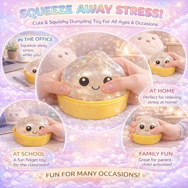 Dumpling Squishy - Blinkende dumplings, dumpling-klemmer blinker, lindrer angst, blød klemt dej reducerer stress. (2 stk.) Style 1