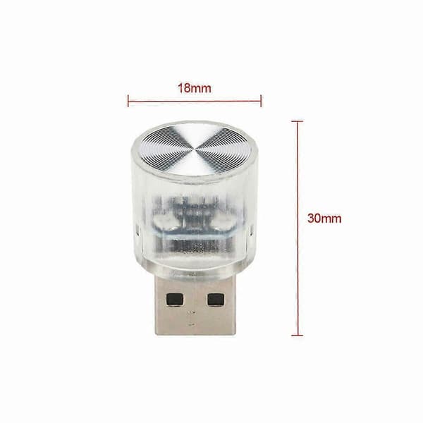 1x Mini Lampepære Tilbehør USB LED Bil Interiør Neon Atmosfære Ambient Lys, Rosa