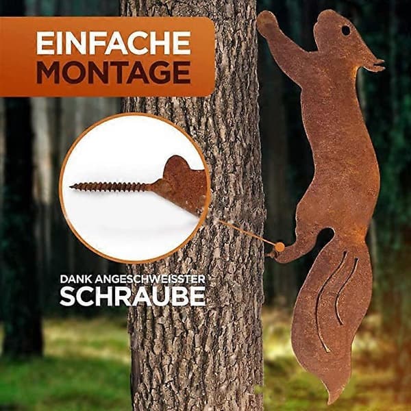 Egern - Metal Havepynt - 30 cm - Naturlig Rust Patina