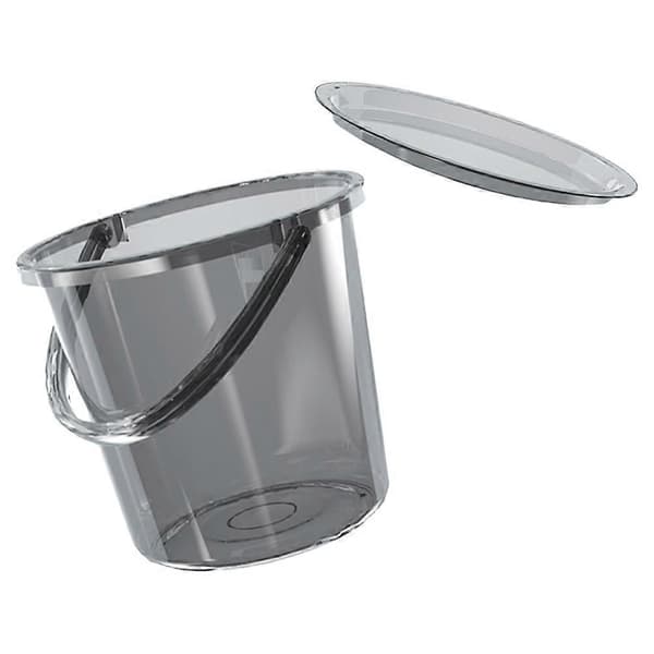 Vattenförvaringshink Stor Kapacitet Plastspann för Hemmabruk Ljusgrå 23L Rund Form 1 Set