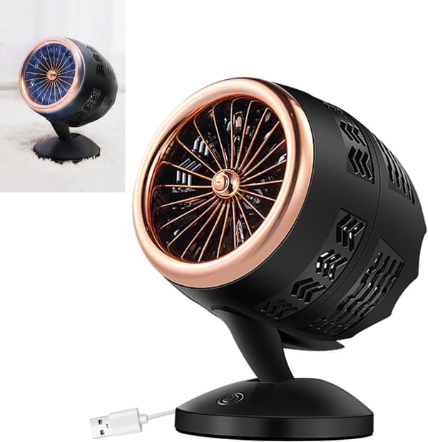USB Portabel Fläkt (Guld och Svart)