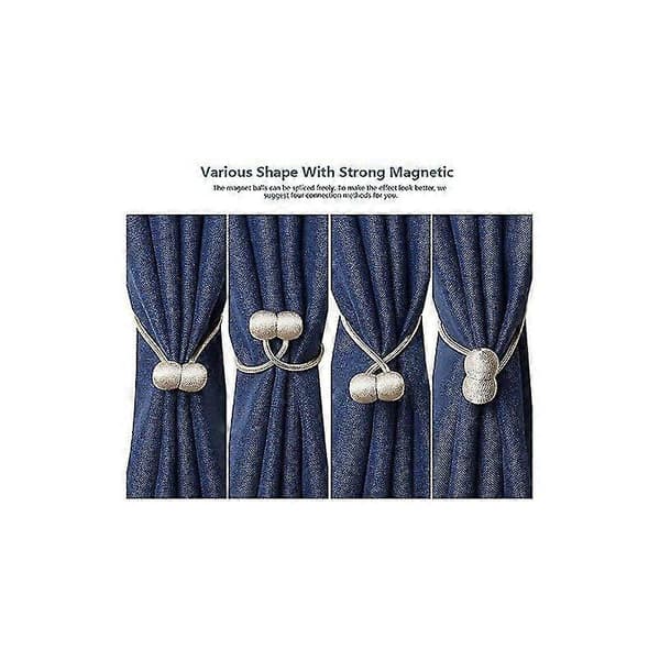 Magnetisk spænde, magnetisk gardinbind, gardinspænde, flettet bind, 2 stk. (Beige)