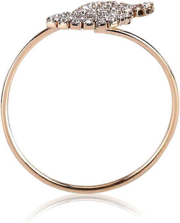 Guld Servietring, 12 stk./sæt Rhinestone Servietringe Bladform Servietringholder Håndlavet Servietsspænde
