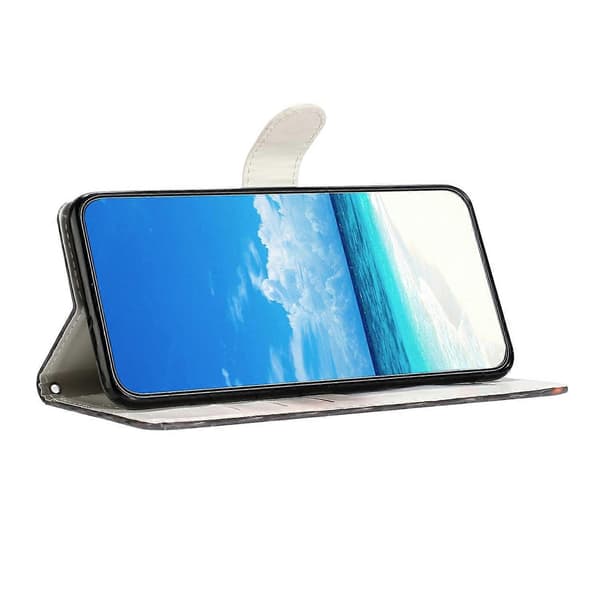 Honor X6c 4G Plånboksfodral PU Läder Tryckt Ställ Telefonfodral med Rem (Multi-färg, Vindspel)