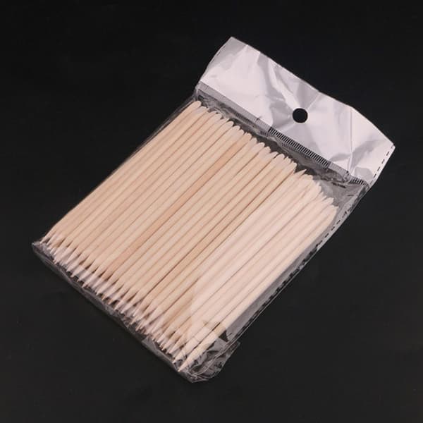 11,4 cm oransje trepinner med dobbel ende, 100 pinner per pose