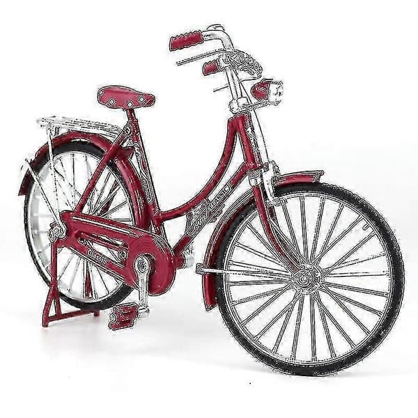 1:10 Legering Klassisk Retro Cykel Modell Ornament (Röd, Damstil)