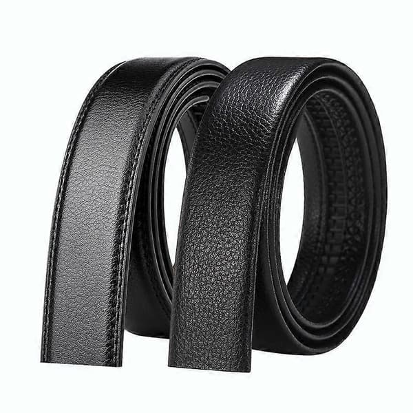 Herrspännefritt läderbälte 36MM, Spännefritt läderbälte Ersättning Svart
