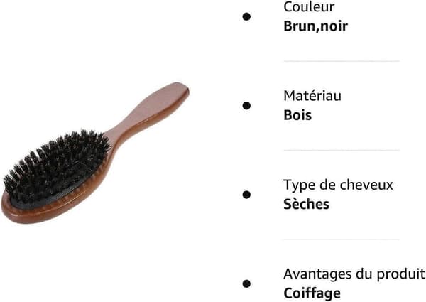 Naturhårborste av vildsvin, antistatisk hårbottenmassagekam, oval